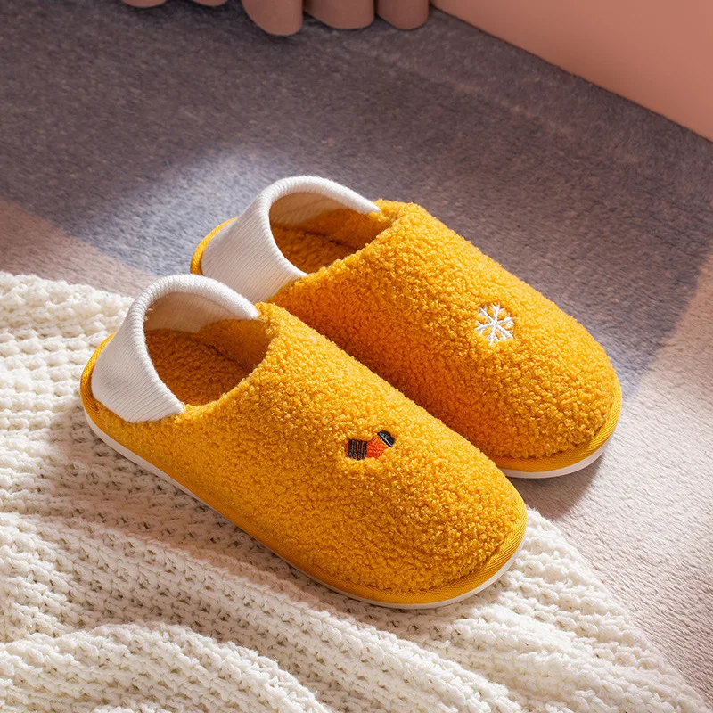 

Slippers Women Indoor House Plush Soft Cute Cotton Slippers Shoes Non-slip Floor Home Slippers 2021 Bedroom Autumn Solid Color