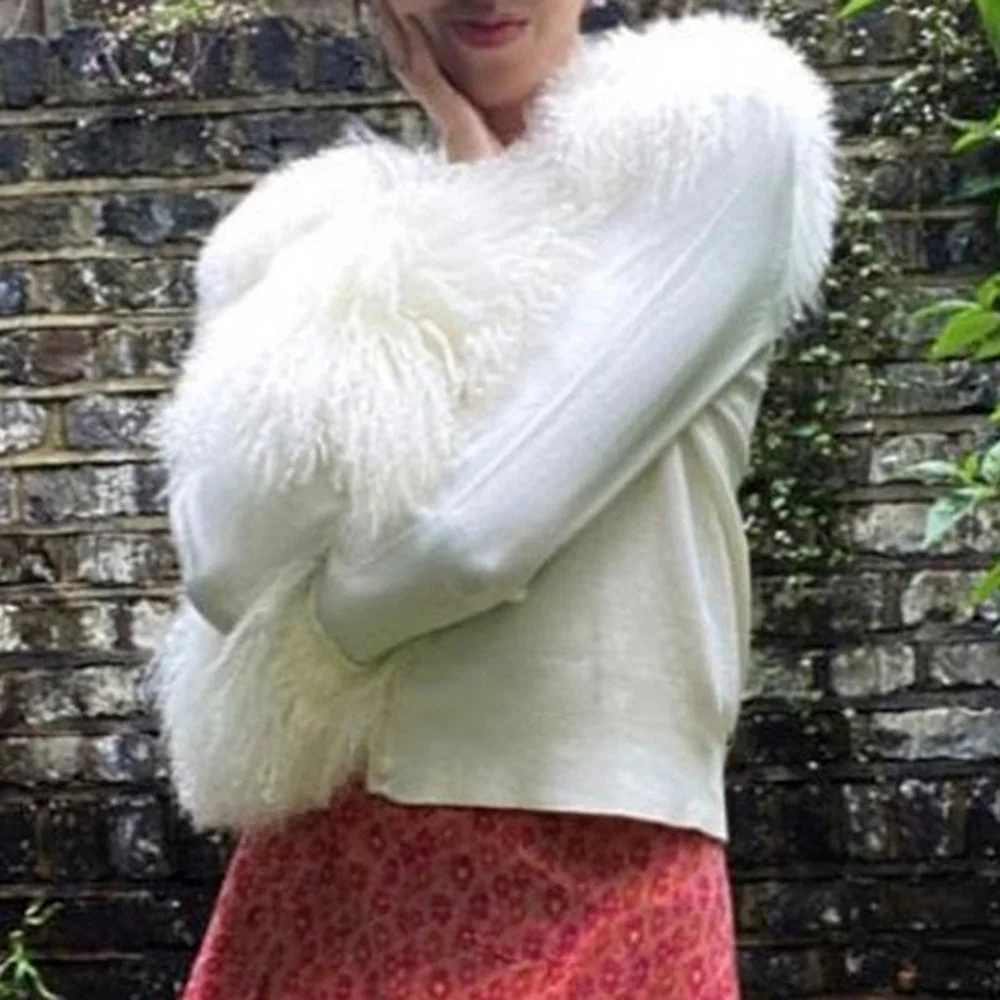 

Милые тонкие куртки с перьями y2k, винтажное вязаное Укороченное пальто, праздничные эстетичные кардиганы на пуговицах для вечеринки, женски...