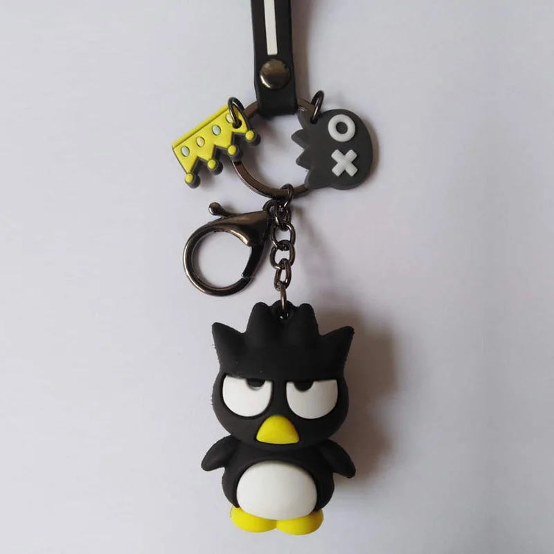 Мультфильм Bad Марка Badtz Maru ПВХ брелок hello kitty Cinnamoroll милый смешной кулон для женщин брелоки llaveros ювелирные изделия Дети Подарки Игрушка
