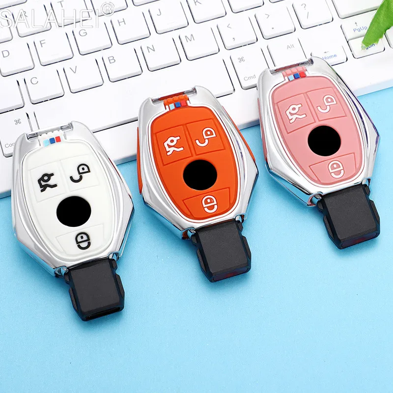 

Silicone Car Key Case Zinc Alloy Shell For Mercedes Benz A B C S E GL GLA GLK CLS SLK Class AMG W463 W176 W204 W212 C180 GLK300