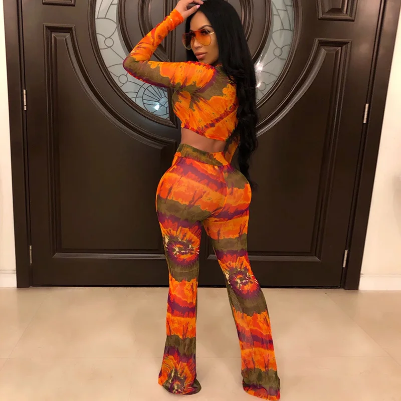 Повседневный леопардовый комплект из 2 предметов Женский костюм с длинным