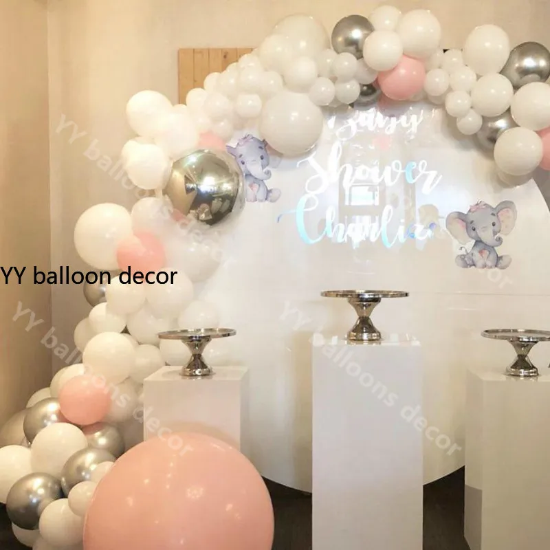 117 шт. персиковый Макарон Шар АРКА гирлянда 4D металлическая Хромовая Серебряная