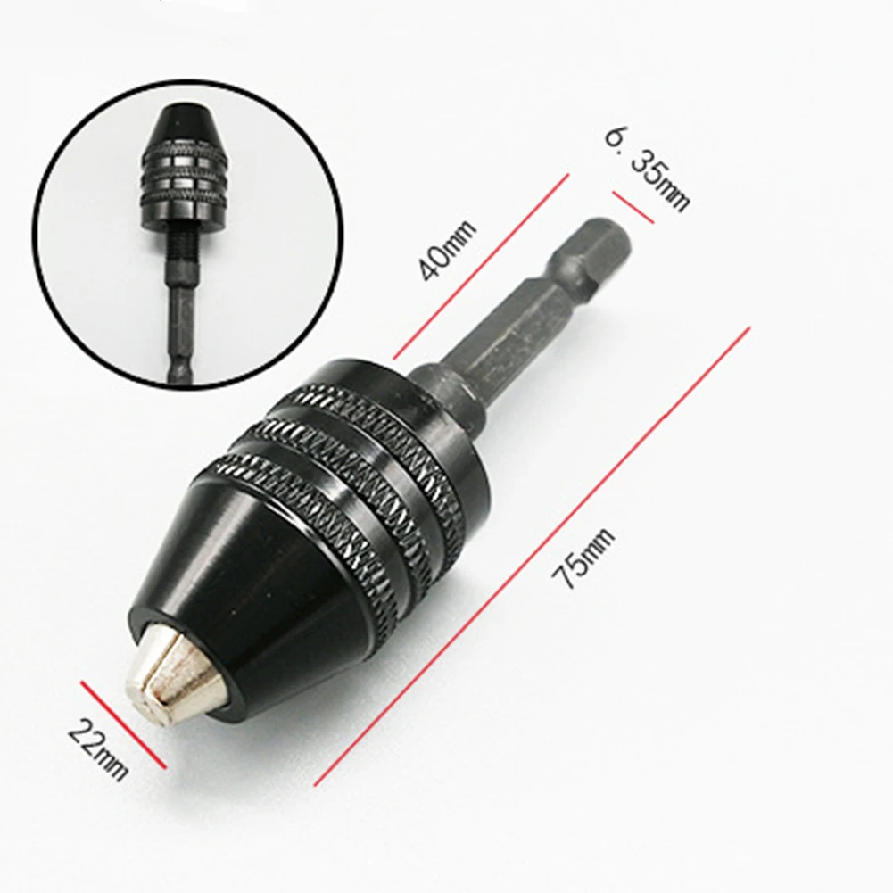 

2pcs 0.3-6.5mm + 0.3-8mm Keyless Drill Chuck Adapter Impact Hex Shank Tool Rust-proof Oil-proof 2 * Drill Chuck