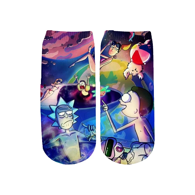 28 Новейшие Rick and Morty 3D печатных мультфильм милые короткие носки для мужчин женщин harajuku корейские носки RS-007 - Цвет: 28