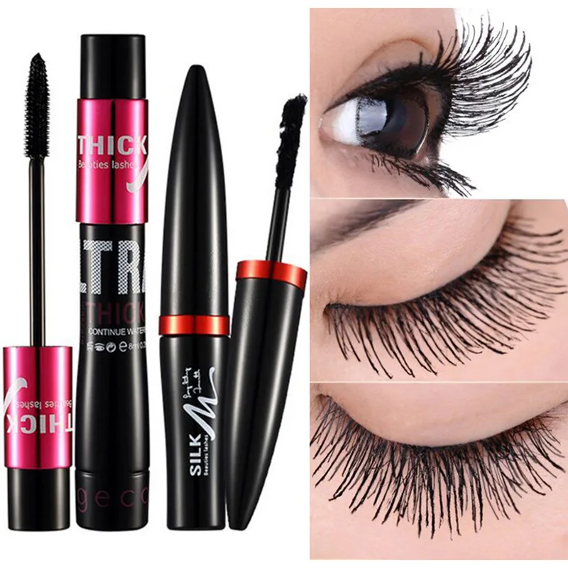 

10ml+1.5g Silk Grafting Mascara Double Tube Suit Anti Perspiration Waterproof Thick No Easy Faint Curl Curly MakeUp Long Lasting