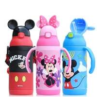 380ml 280ml disney minnie mickey baby water cup stainless steel insulation bottle portable straw cup festival children cups