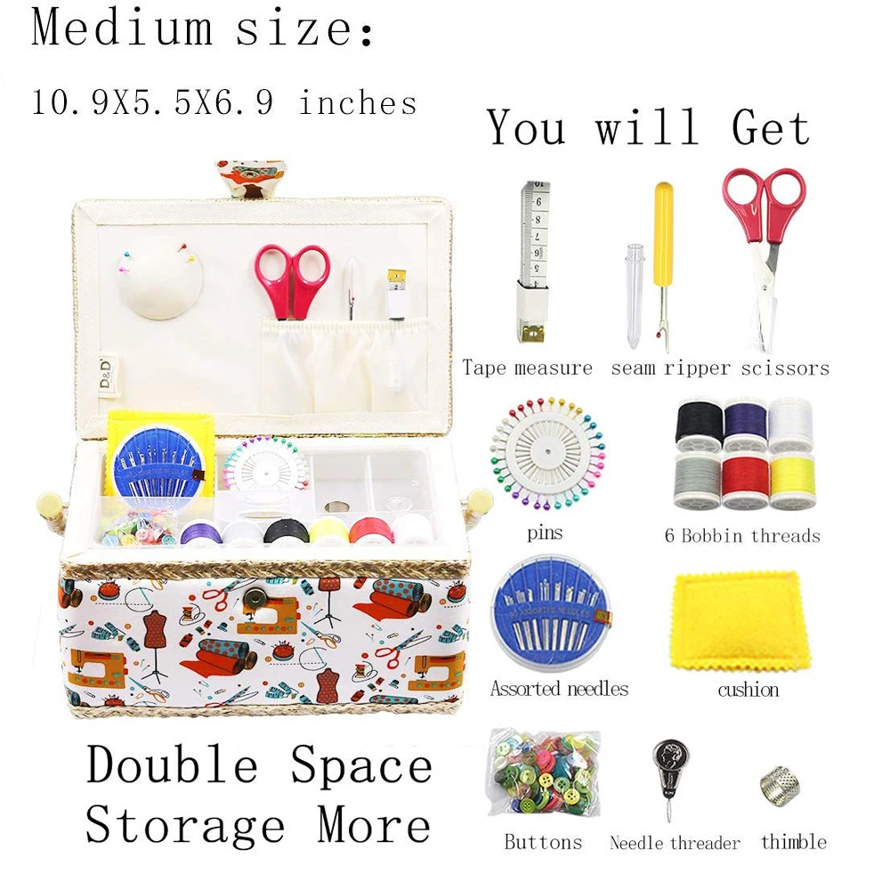 Корзина для шитья из цветной ткани корзина с иголкой набор Домашний Органайзер