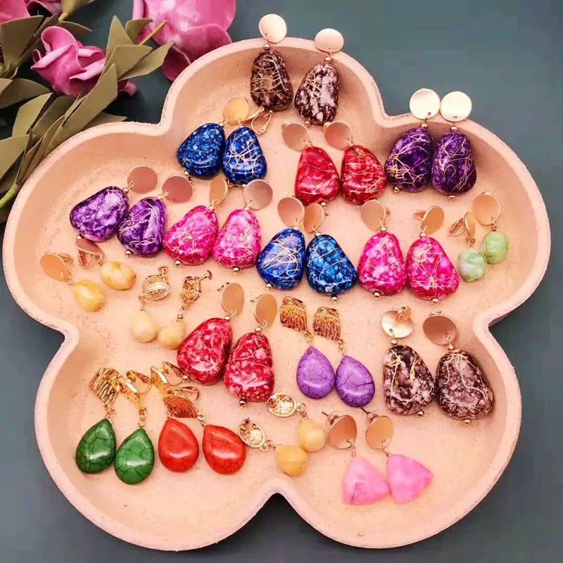 

Candy-Color Earrings Geometric Resin Gift Party Jewelry Colorful