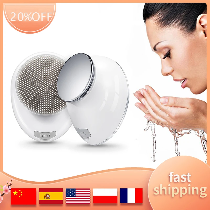 

Щетка для чистки лица, 3 скорости, электрическая звуковая Вибрирующая щетка для глубокой очистки кожи, мягкое Отшелушивание и массаж, водоне...