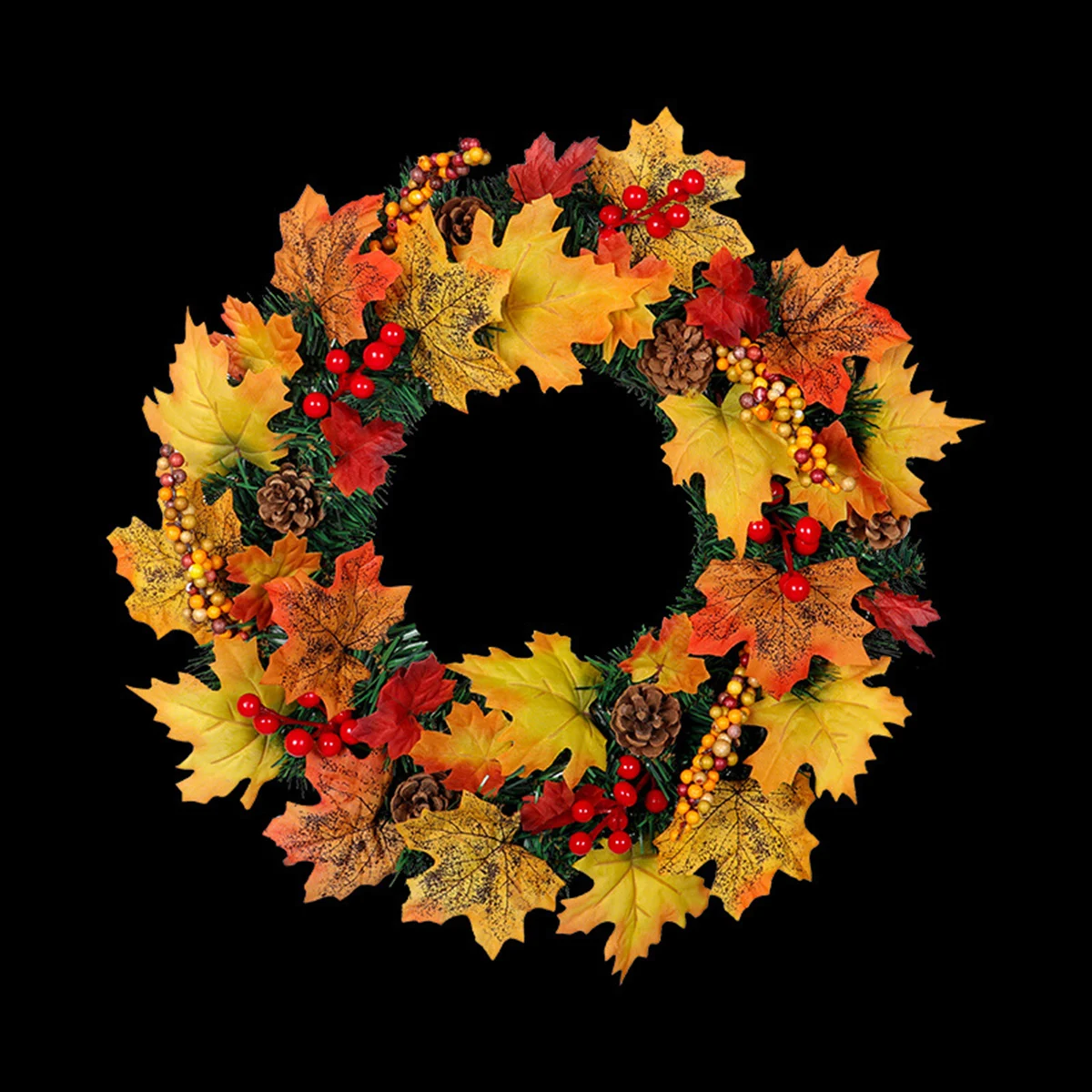 

Gifts Maple Wreath 40cm Halloween Thanksgiving Fall Wreath Berry Wreath