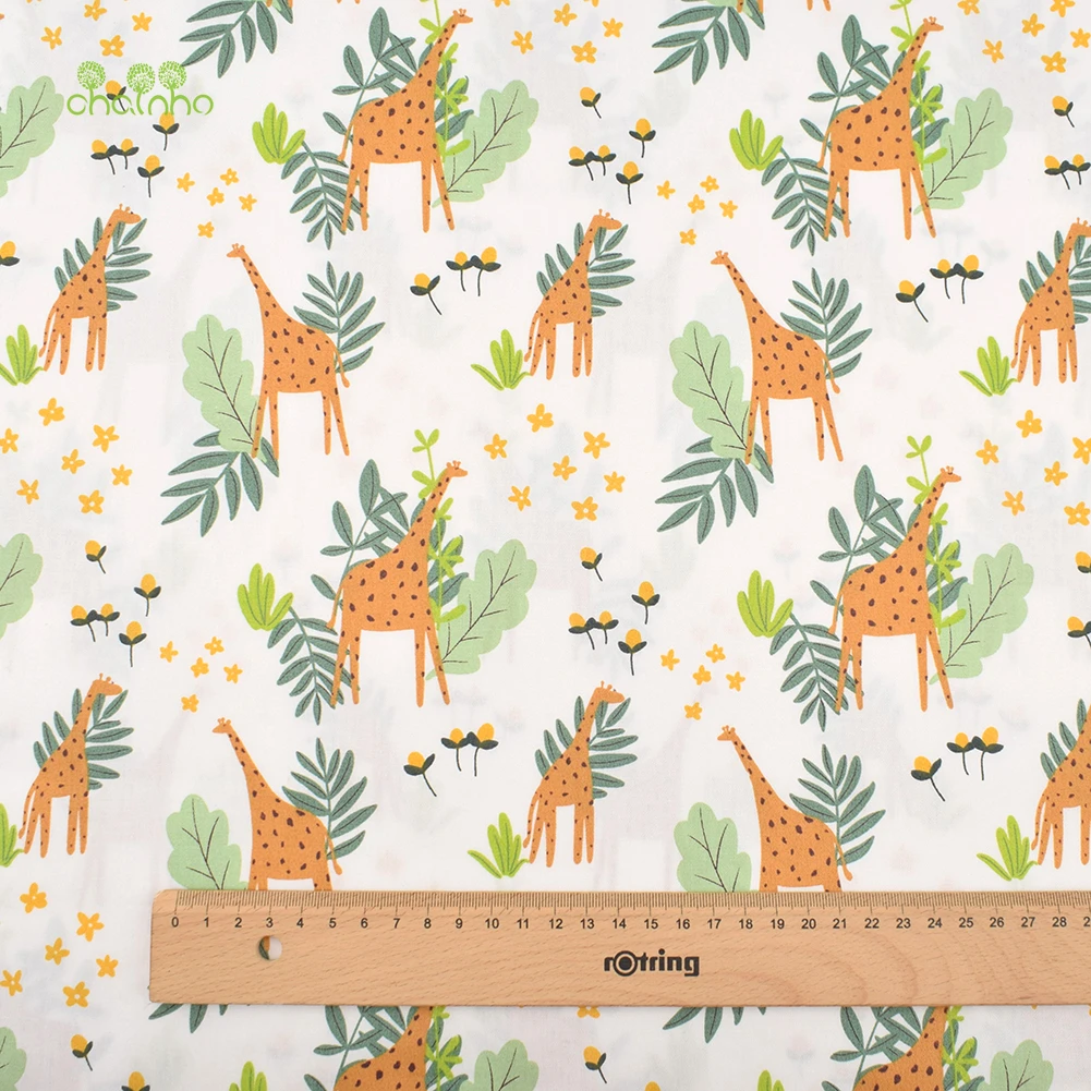 Саржевая хлопчатобумажная ткань 8 шт./лот с цветочным принтом для лоскутного