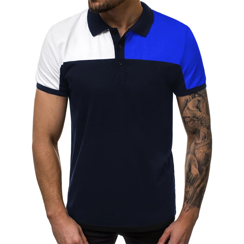 

Men Polo Shirt Short Sleeve Contrast Color Casual Pop Clothing Summer Streetwear Fashion Male Tops Plus Size Polo Shirt For Men