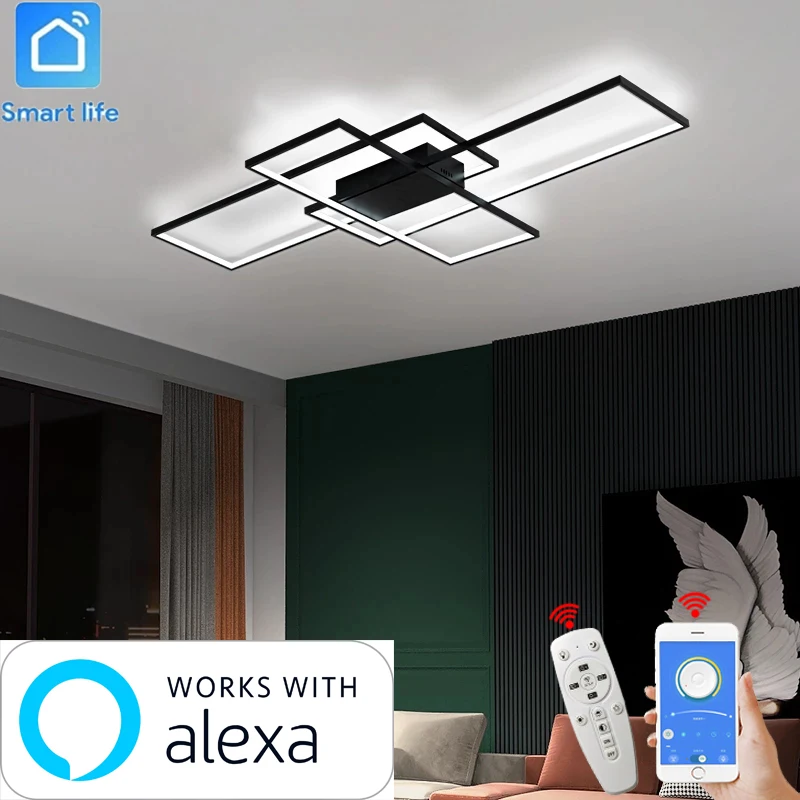 $56.00 Alexa Smart Home Modern Led ceiling lights for livingroom bedroom lustre Led ceiling light White/Black led Ceiling Lamp fixture