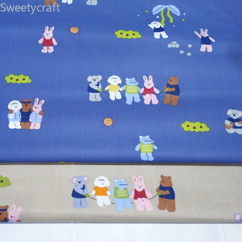 

160cm x 10M Printed Cartoon Animal 100% cotton Twill fabrics for DIY Sewing textile tecido tissue patchwork bedding quilting