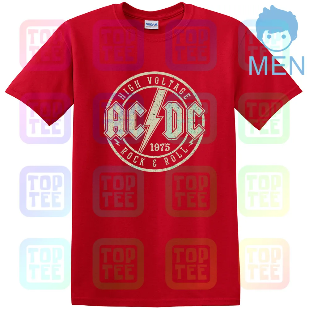MEN-RED AC/DC ACDC Высокое напряжение Мужская XL графическая футболка - Цвет: MEN-RED