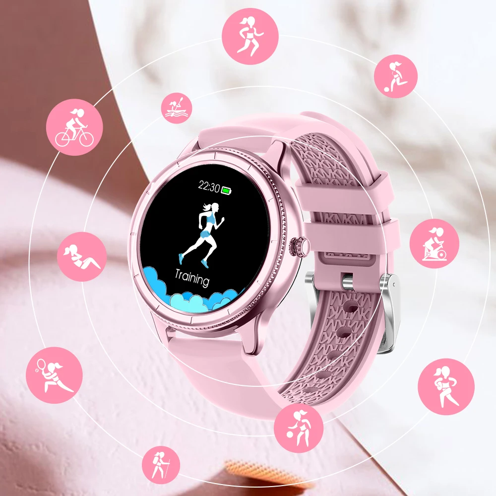 

Rollstimi IP68 Смарт часы Bluetooth 2021 Smartwatch фитнес-трекер для измерения сердечного ритма для женщин цифровые часы Смарт-часы для IOS и Android