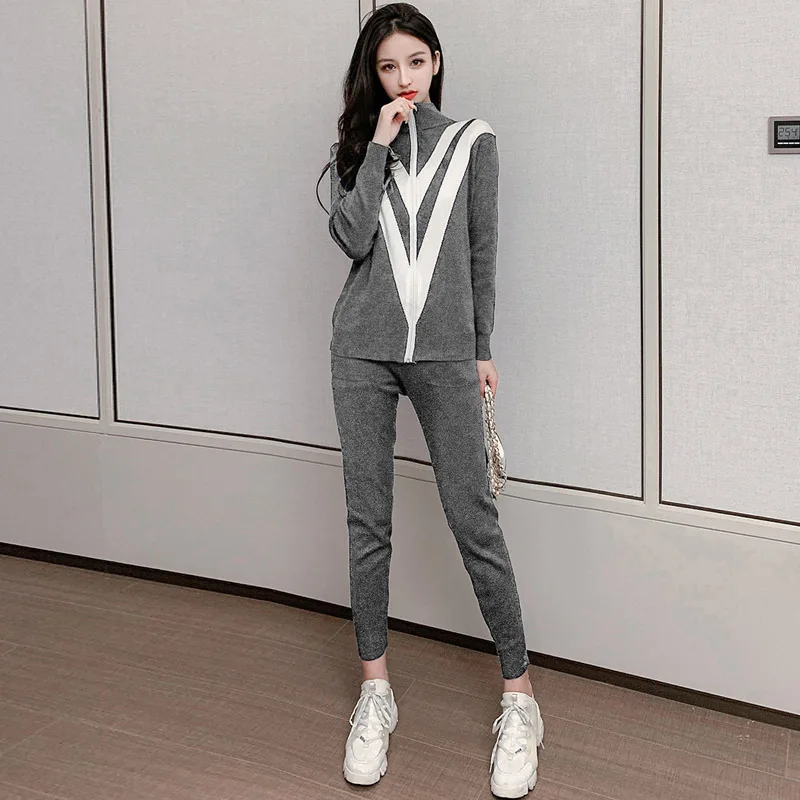 Новое поступление Женский Повседневный комплект из 2 предметов со штанами