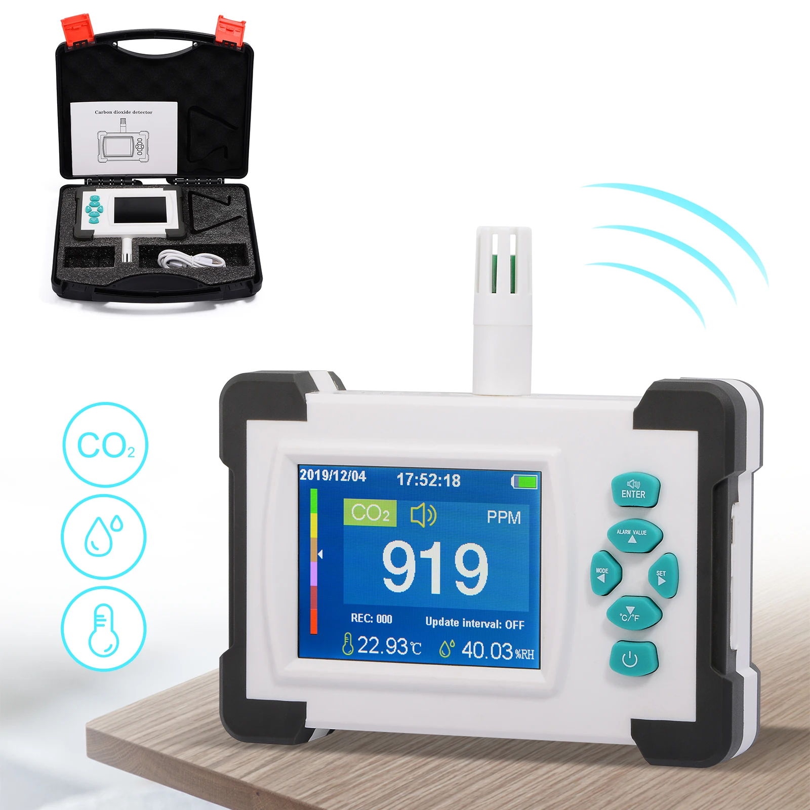 FOSHIO Carbon Dioxide Detector Meter Portable CO2 Monitor Sensor Air Quality Public Industrial Agriculture Gas | Автомобили и