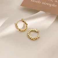 fashion statement earrings 2021 cube metal bead earrings for women shiny earrings hoop earring modern jewelry gifts