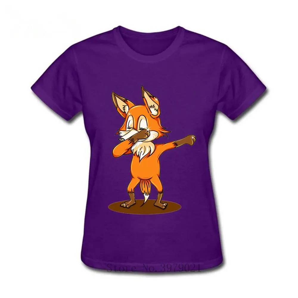 Вытирая танцев футболка с лисой в стиле хип-хоп уличном для женщин забавные