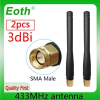 eoth 2pcs 433mhz antenna 3dbi sma male lora antene pbx iot module lorawan signal receiver antena high gain