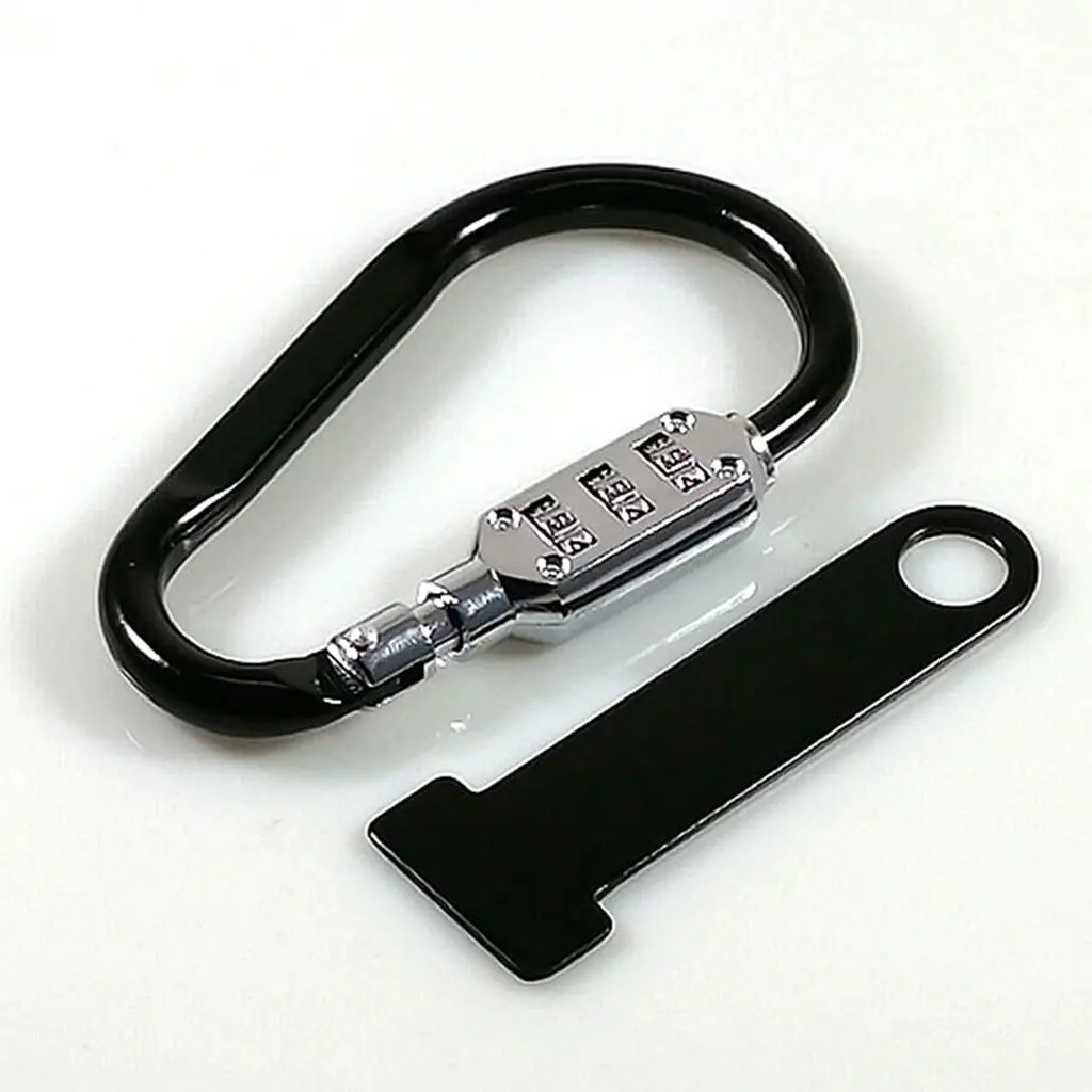 

1Set Motorcycle Helmet Combination Code Lock + T-Bar Rubber Anti-theft Black
