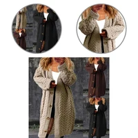 fashionable knitted cardigan long sleeve mid length loose solid color sweater cardigan sweater cardigan women cardigan