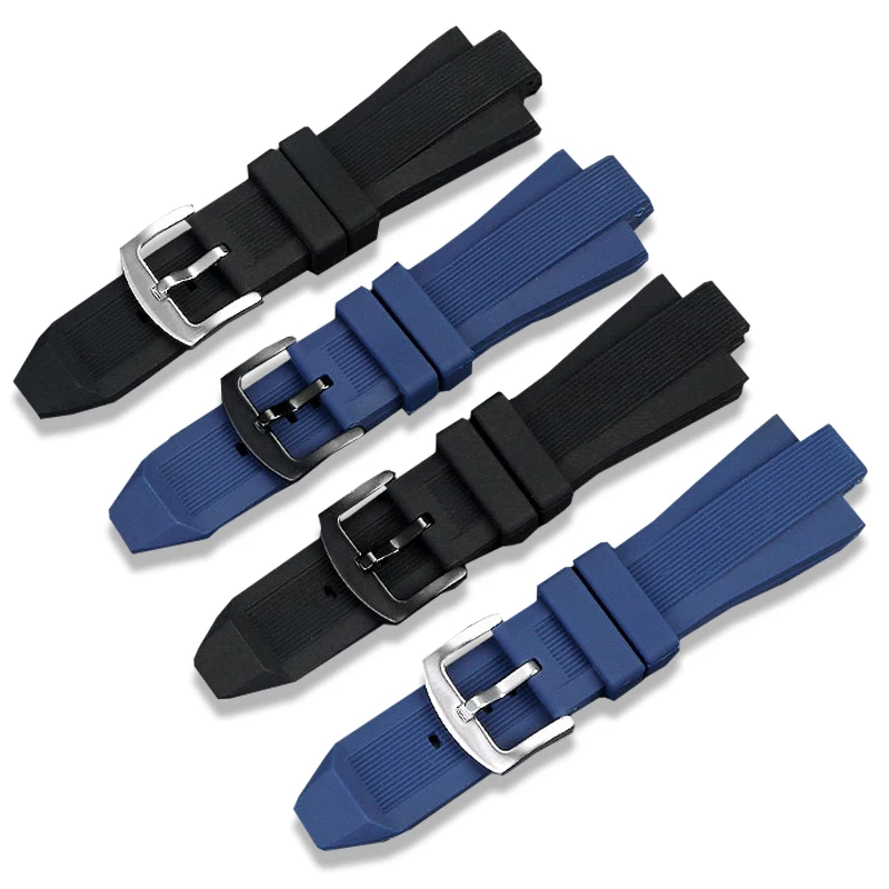 

Rubber Watchband For MK Watch Series MK8184 MK8152 MK9020 MK8730 MK8761 8295 8296 Convex Silicone Mens Strap 29*13mm Black Blue