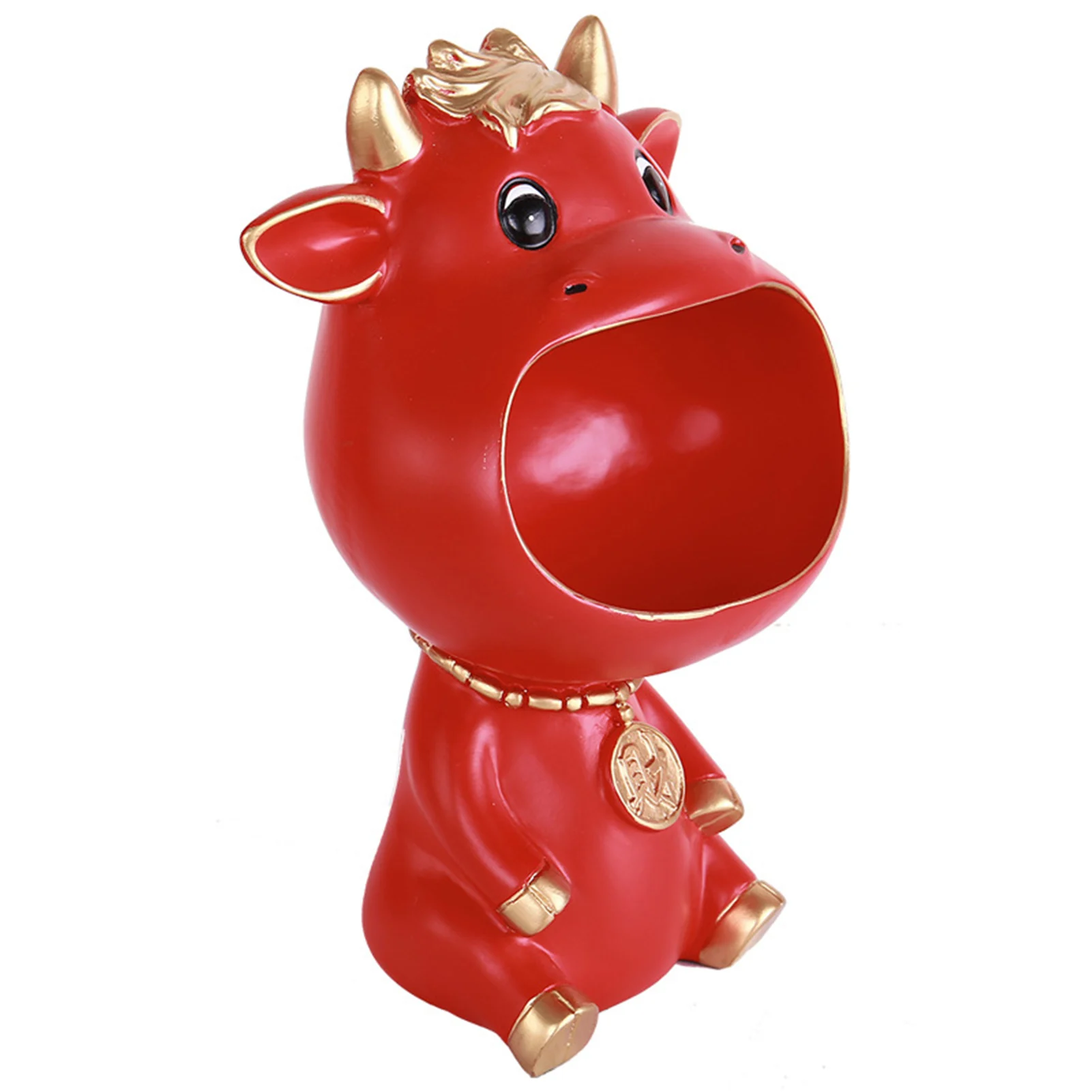 2021 Nordic Lucky Cow Multifunctional Candy Storage Box Entrance Key Candy Tray Living Room Ornaments Wedding Gift LB88