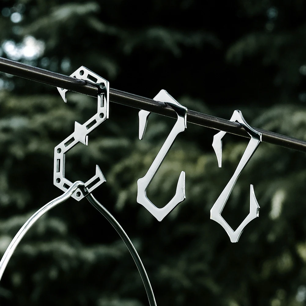 

Outdoor Camping Hook S Type Kitchenware Finishing Hanging Hook Kitchen Pot Pan Hanger Clothes Storage Rack Tool Kitchen Tool