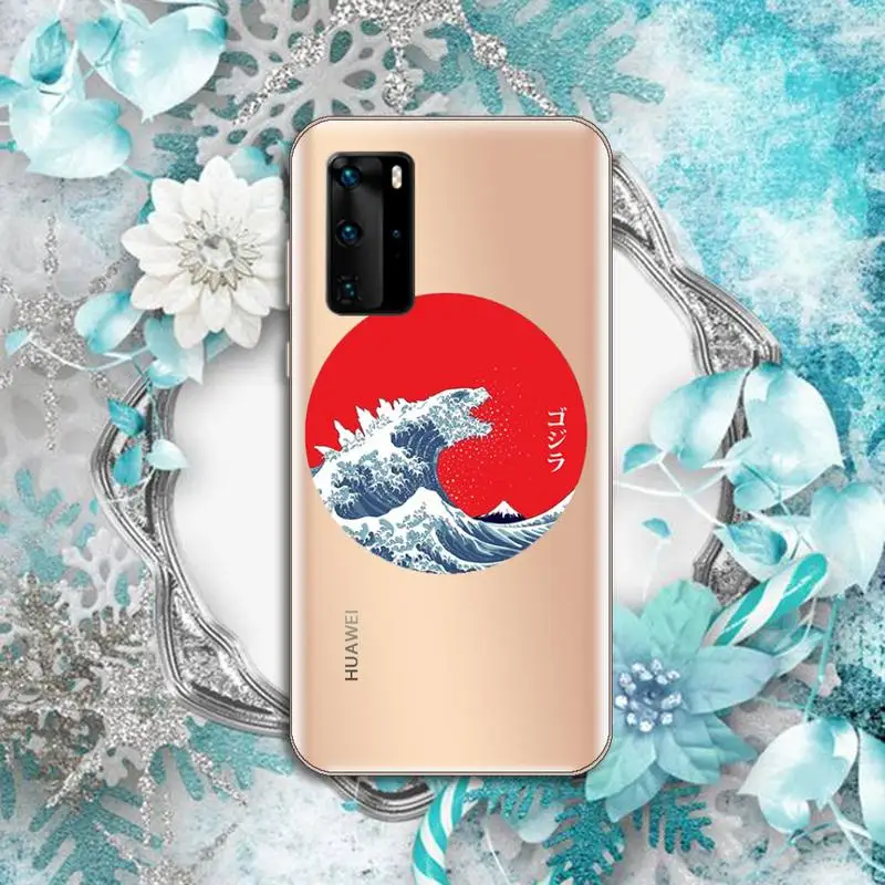 

The Big Wave of kanagawa Phone Case Transparent for Huawei P honor 8 10i 20 30 40 smart 2019