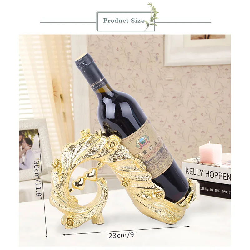 

Europe Heart Wine Rack Resin Wine Holder Storage Rack Figurines Crafts Kitchen Cabinet Decor Home Decoration Accessories Gift