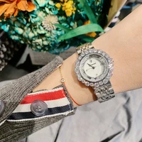 elegant silver color diamond jewelry watches for women moving crystal sands fashion dress wrist watch full steel bracelet watch