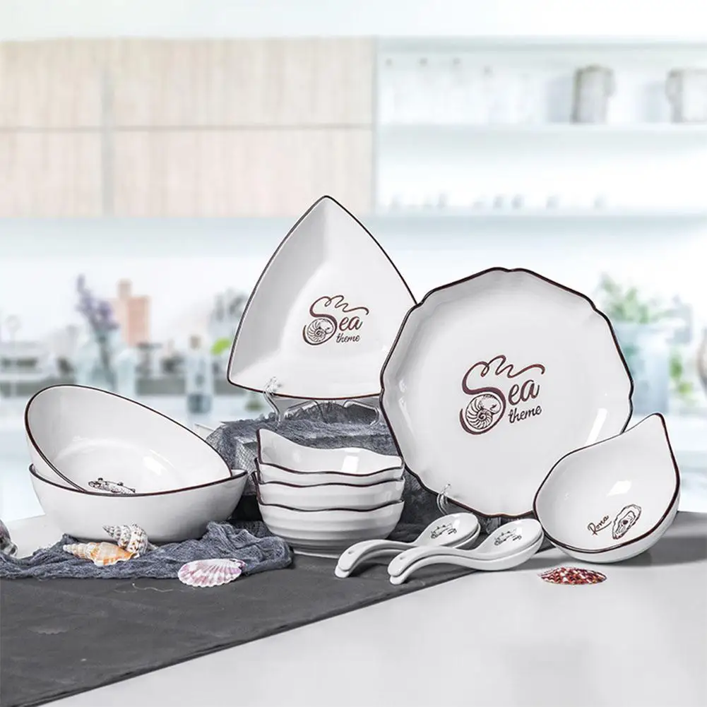 12 шт./компл. керамические вечерние столовые приборы фарфоровые тарелки для