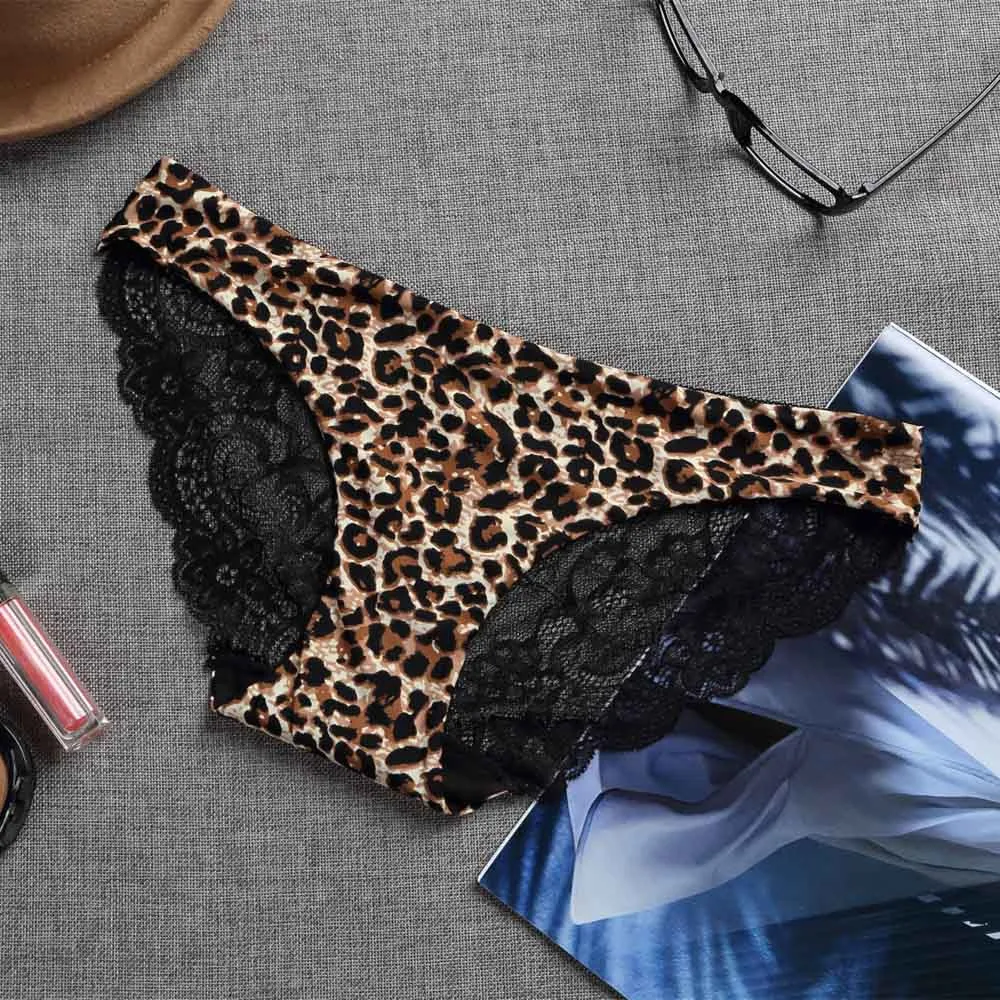 

Fashion Leopard Underwear Women Lace Panties Seamless Panty Hollow briefs Underwear For Ladies G-String Thongs Sexy Lingerie