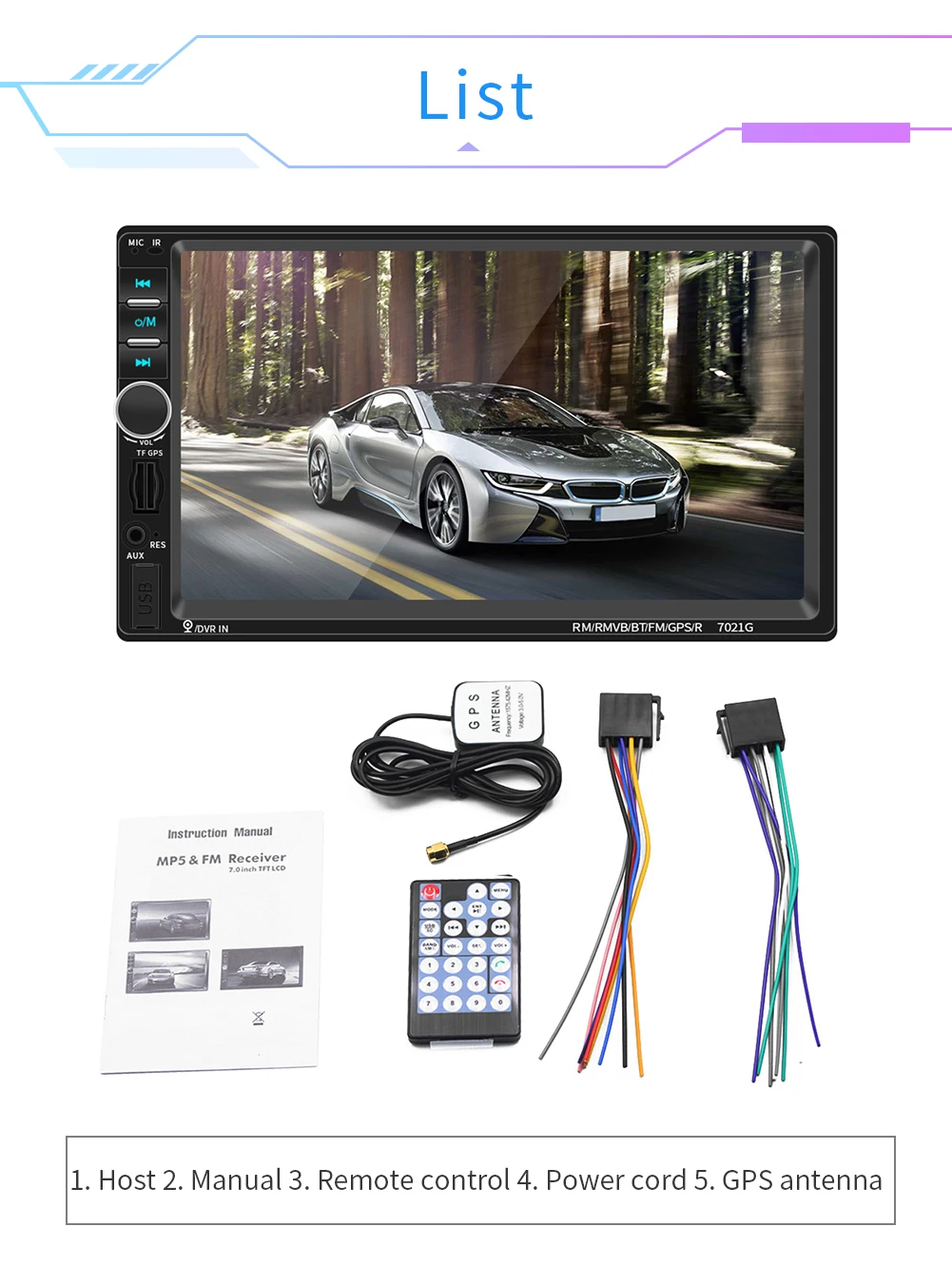 Автомагнитола 7 дюймов 2 Din HD сенсорный экран 7021G Bluetooth FM радио аудио стерео Mp3 Mp5