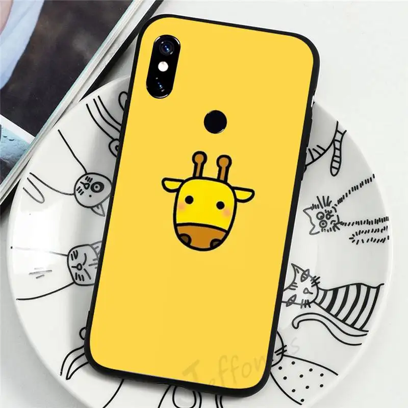 

Yellow cartoon cute animal Giraffe Cat Phone Case For Xiaomi Redmi note 7 8 9 t max3 s 10 pro lite funda funda coque shell
