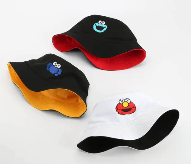 

TSDFC New Sesame Street Two Side Fisherman Hat Bob Fashion Hip Hop Visor Cap Men Women Summer Bucket Hat Panama