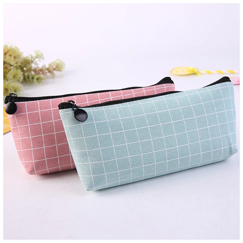 Кавайный чехол для карандаша 1 шт. сетчатая Холщовая Сумка карандаш на молнии