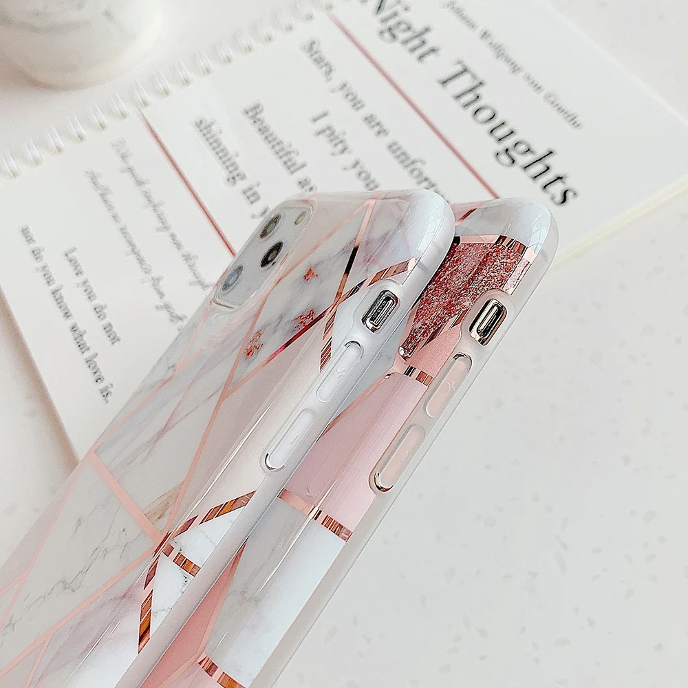 Чехол LACK для iphone 11 11Pro Max блестящий геометрический мраморный чехол телефона X XS XR 7 8