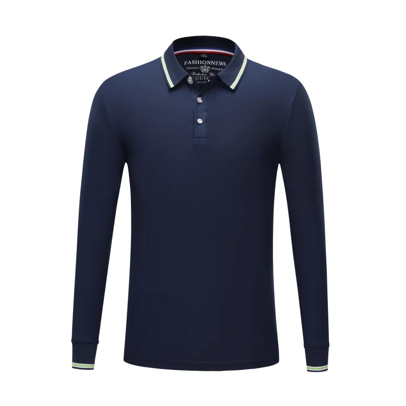 

Bamboo fiber crown long sleeve Lapel four seasons business men's long sleeve fashion city polo shirt