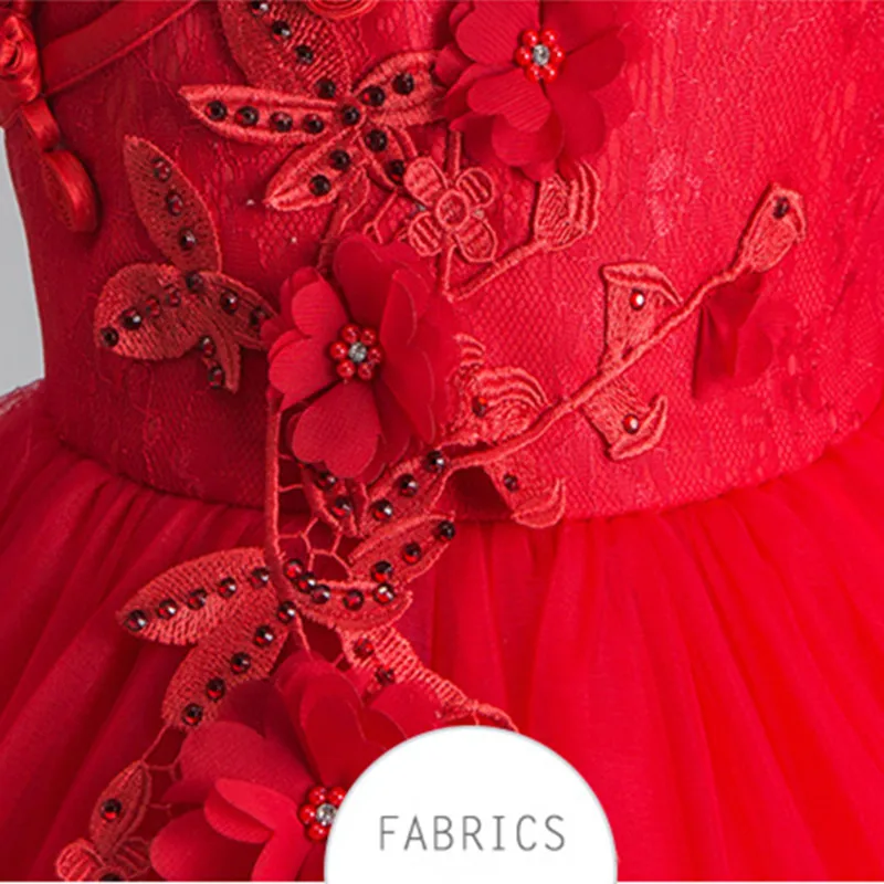 Платье принцессы с аппликацией и длинным рукавом сетчатая пачка бисером