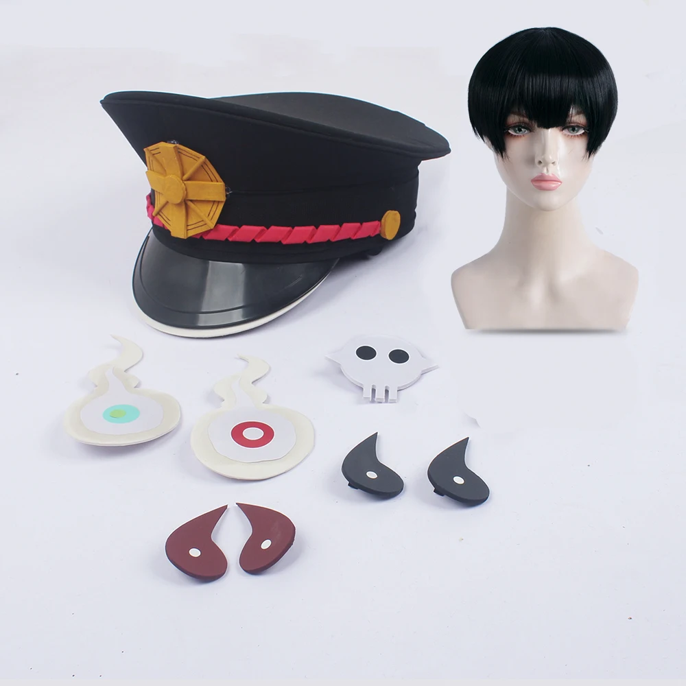 Jibaku Shounen Hanako kun Cosplay Кепка головной убор наклейка реквизит Nene Yashiro Minamoto Kou парики