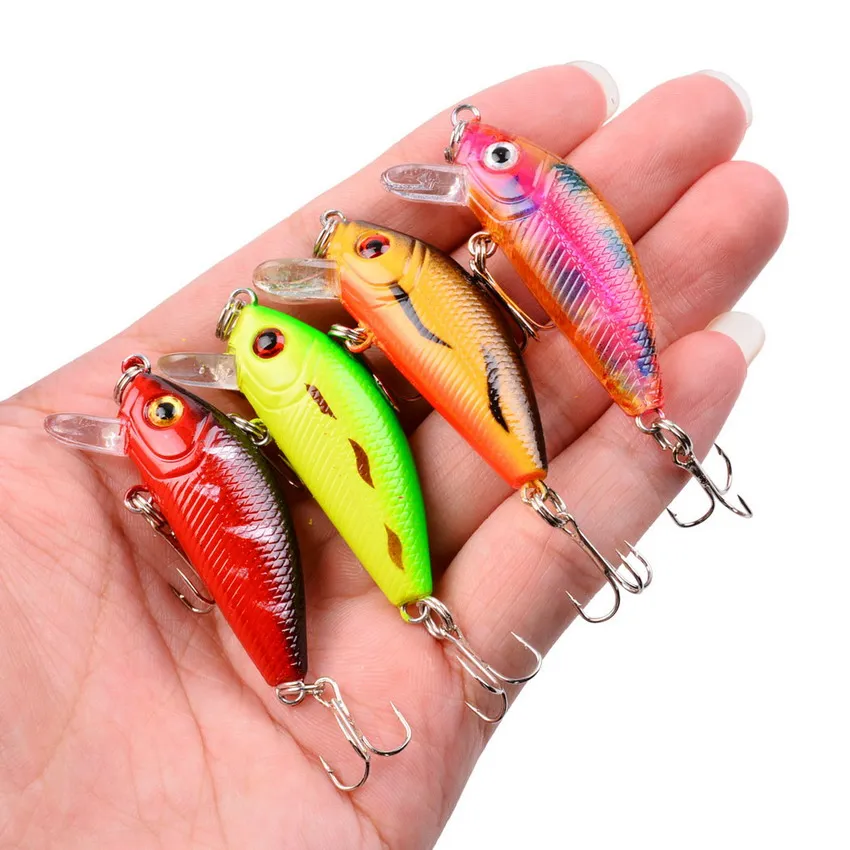 

1PCS Minnow Fishing Lure 50mm 4.2g Topwater Hard Bait Wobbler Jig Bait Crankbait Carp Striped bass Pesca Fishing tackle SwimBait