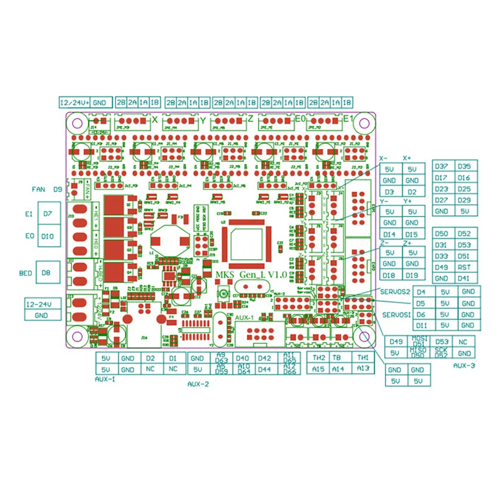 Части 3D-принтера 3,5 дюймов Полноцветный сенсорный экран WiFi с MKS GEN L материнская плата и драйвер TMC2209 V2.0 поддержка 9 языков