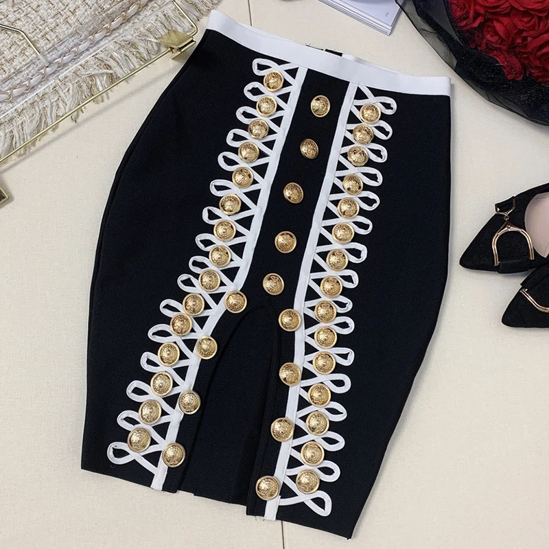Высокая уличная Новинка 2020 дизайнерская юбка в стиле барокко Женская облегающая