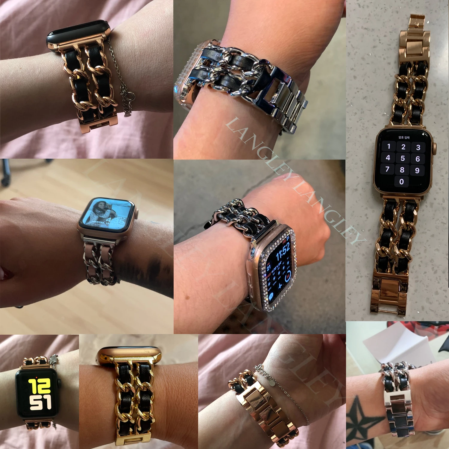 Ремешок для часов Apple Watch 6 браслет 44 мм 42 Iwatch Series 3 4 5 40 38 нержавеющая сталь