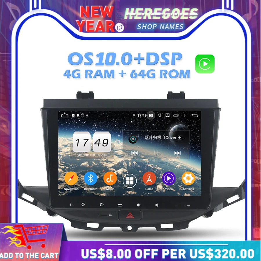 Carplay DSP 9 дюймов Android 10 0 32 Гб 2 8 ядер автомобильный dvd плеер GPS карта радио Wifi Bluetooth 5