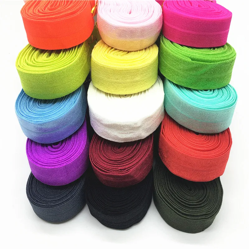 20mm Solid Shiny Fold Over Elastic Band Spandex Satin Ribbon Hair Tie Headband Dress Lace Trim DIY Sewing Accessory | Дом и сад