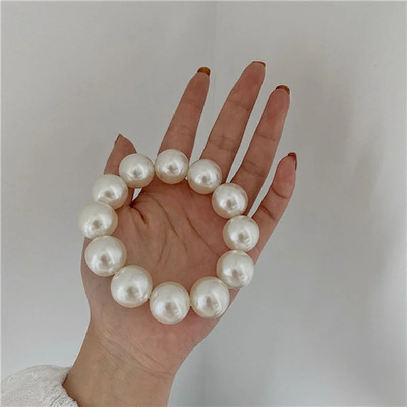 

Big Pearl Hair Ties Woman Fashion Korean Style Hairband Scrunchies Girls Ponytail Holders Rubber Band Hair Accessories